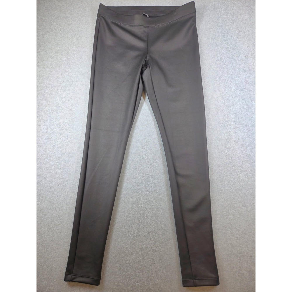 Express Womens Black Faux Leather Leggings Size S Matte Stretch Pull On Pants